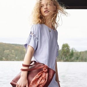 Madewell Striped Laced-Sleeve Dress